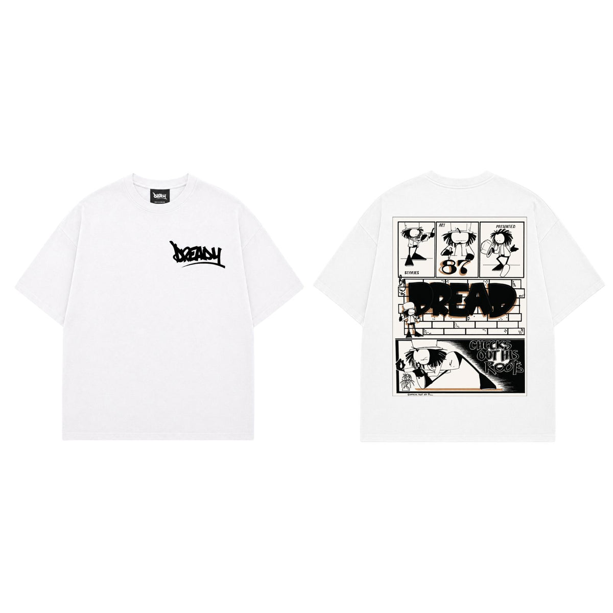 Dready Check Out My Roots Front and Back Print T-Shirt