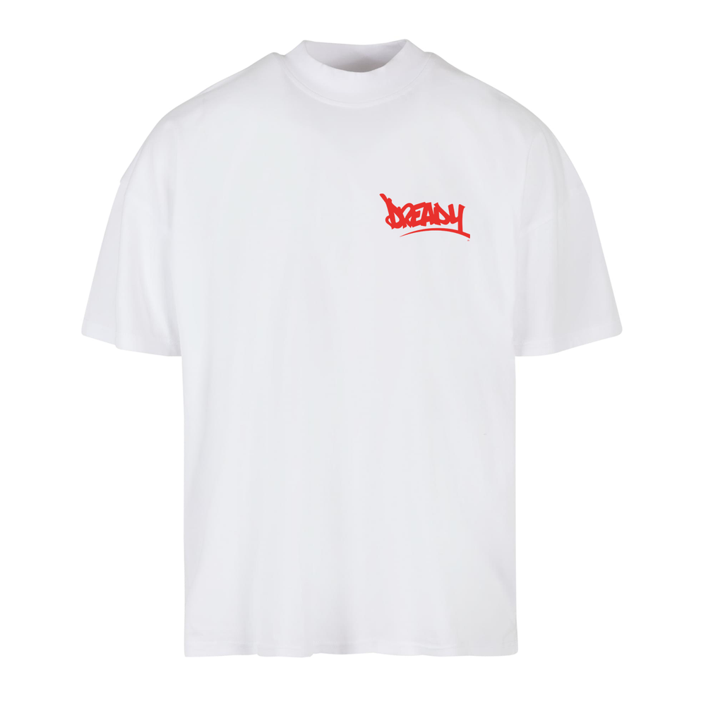Dready Red Logo Script Oversized Premium T-Shirt