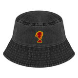 Dready Sista Silhouette Embroidered Vintage Bucket Hat