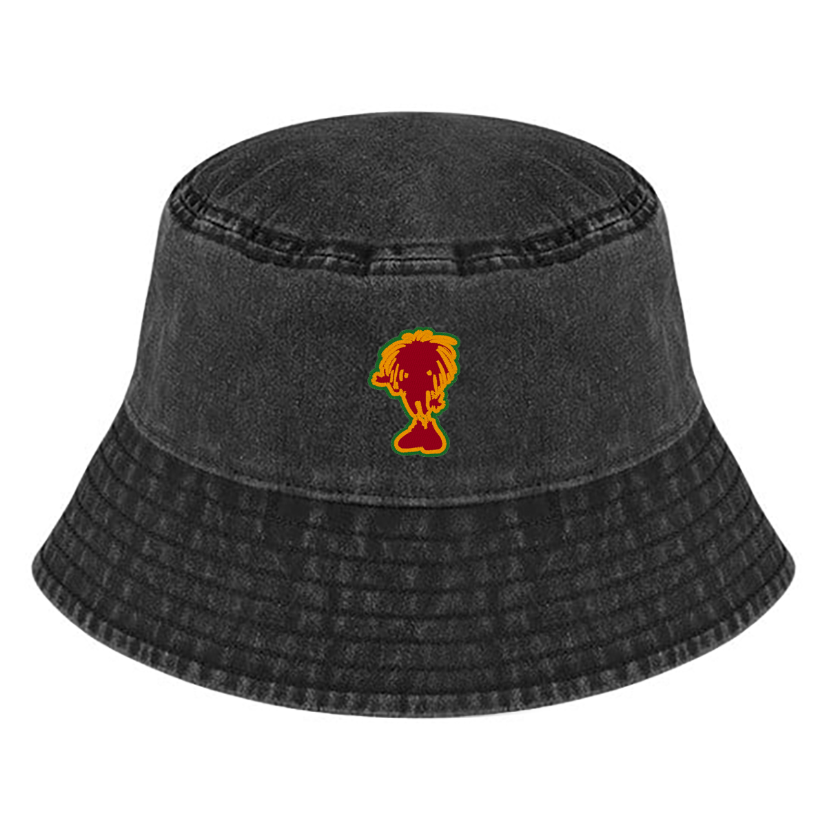Dready Sista Silhouette Embroidered Vintage Bucket Hat
