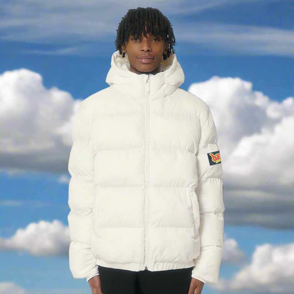 Dready Script Badge Oversized Puffa Jacket, Puff Puff Give Collection