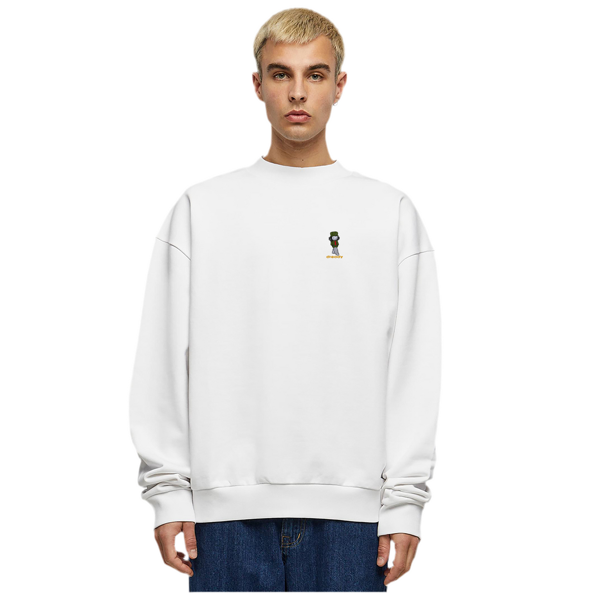 Dready Embroidered Walking Man Logo Premium 460gsm Sweatshirt