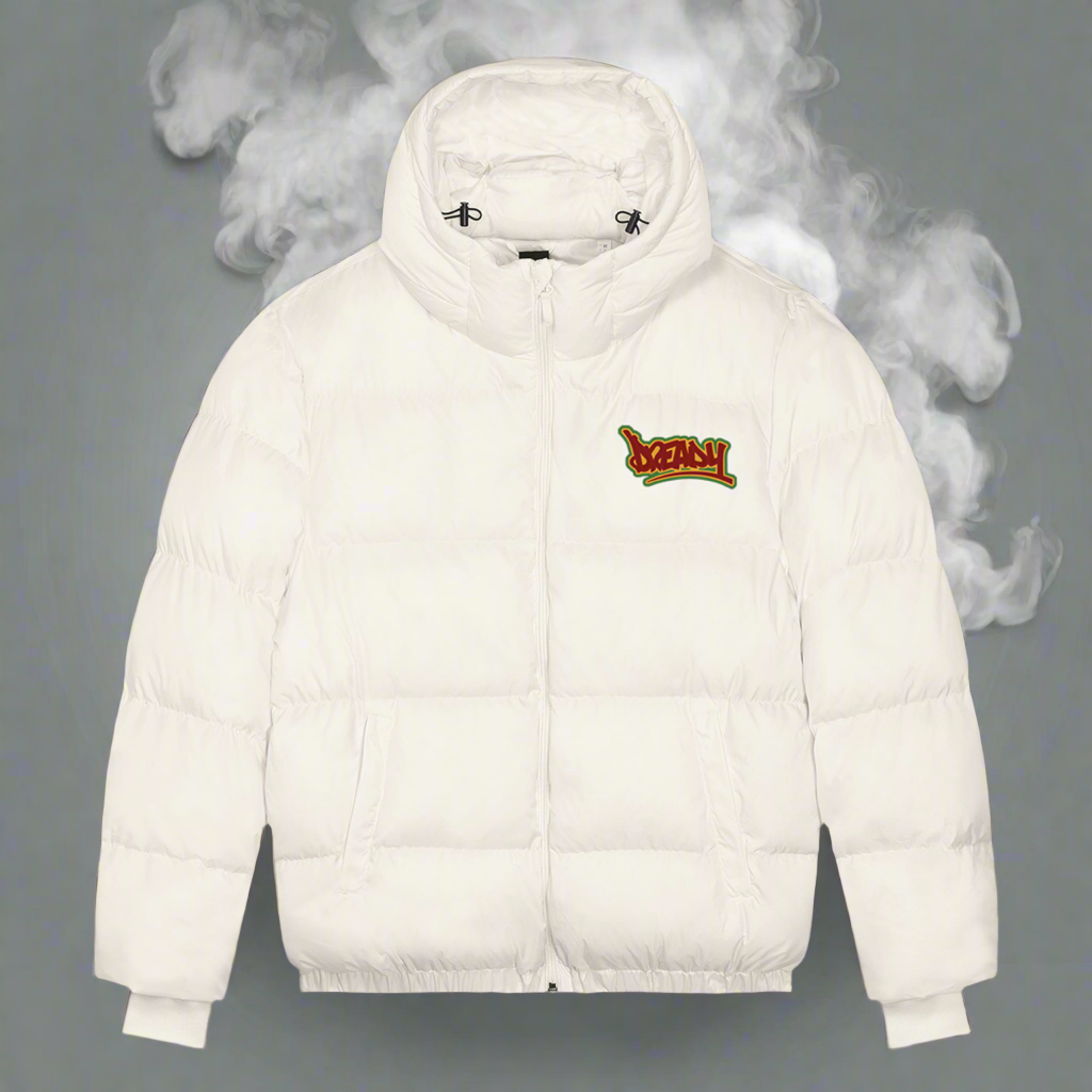 Dready Embroidered Logo Oversized Puffa Jacket. Puff Puff Give Collection