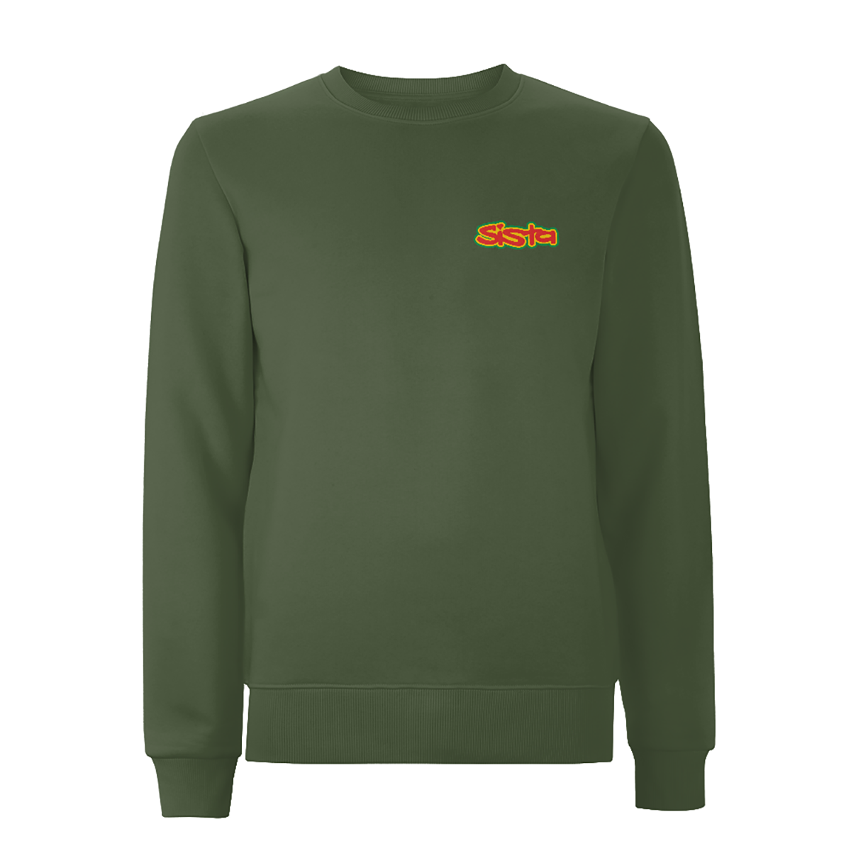 Sister, small left breast logo, embroidered sweatshirt