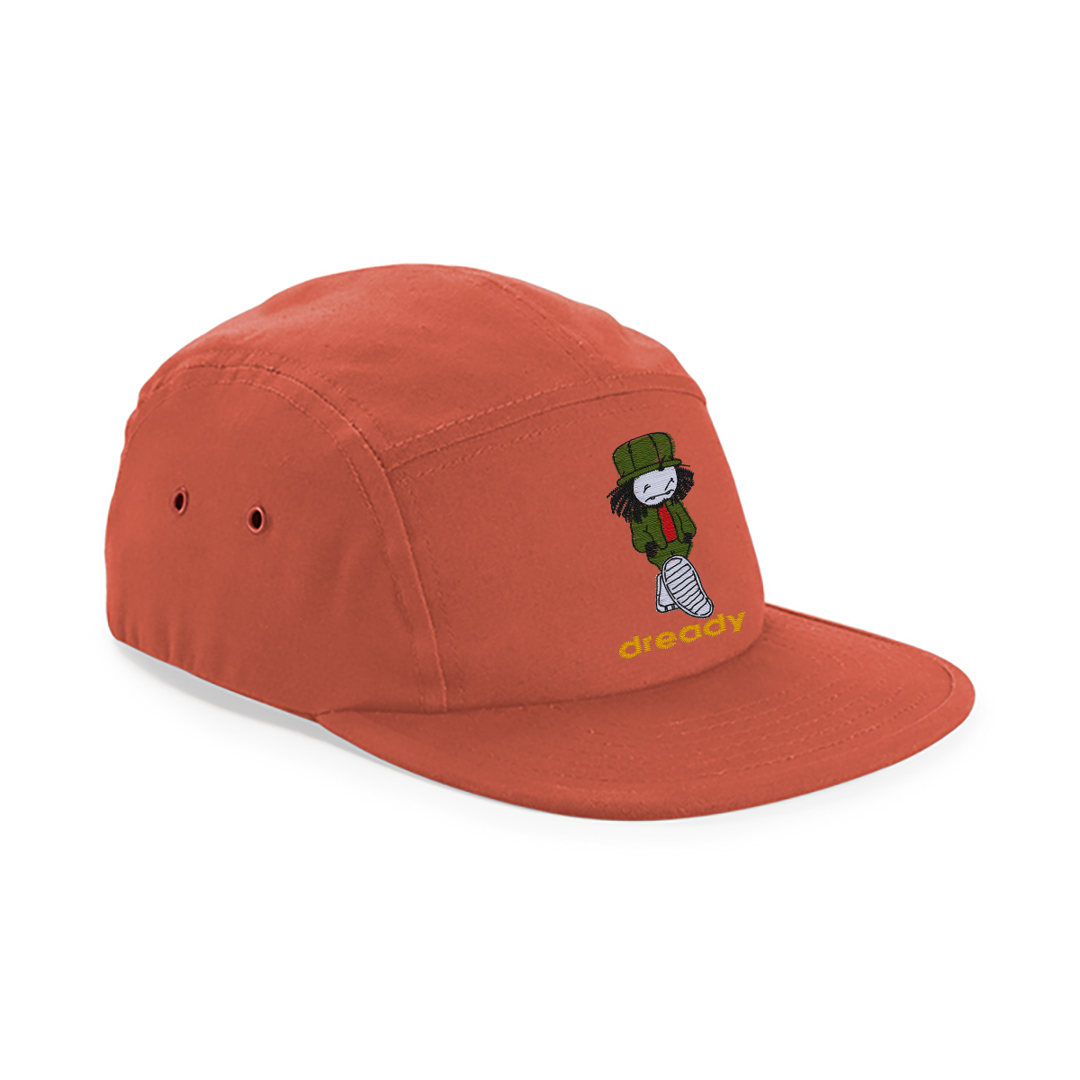 Dready Walking Man Embroidery Canvas 5-Panel Camper Cap