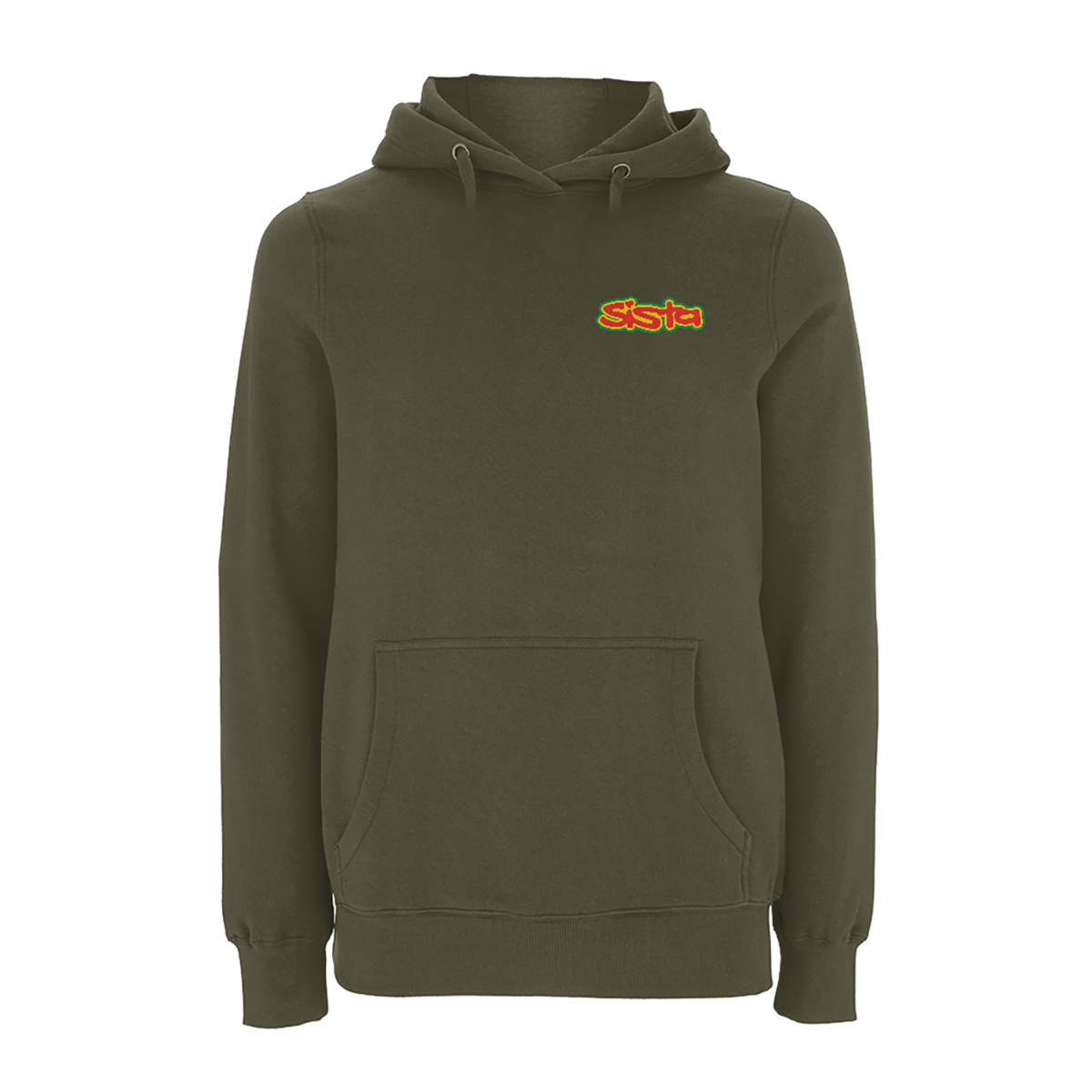 Sister, small logo, left breast embroidered hood
