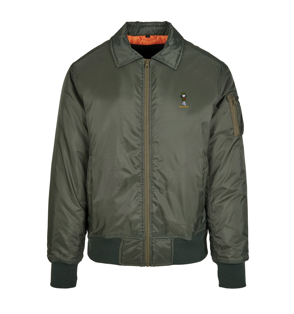 Dready Embroidered Bomber With Collar