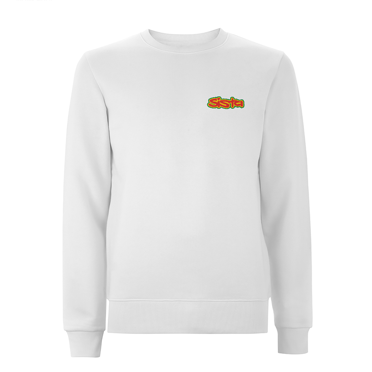 Sister, small left breast logo, embroidered sweatshirt