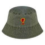 Dready Sista Silhouette Embroidered Vintage Bucket Hat