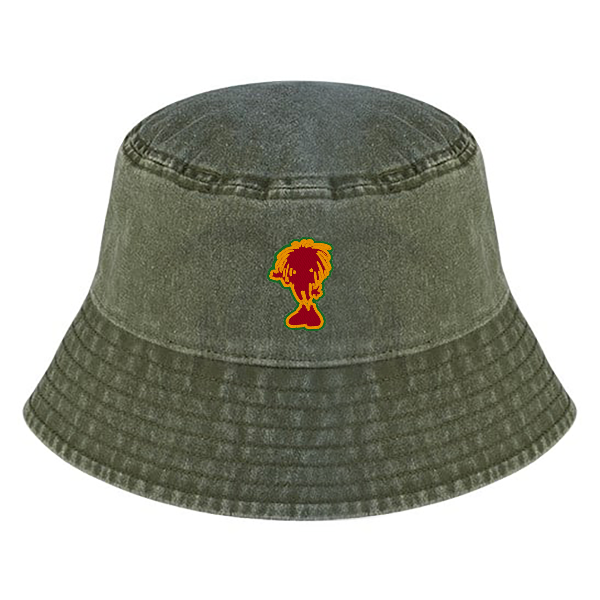 Dready Sista Silhouette Embroidered Vintage Bucket Hat
