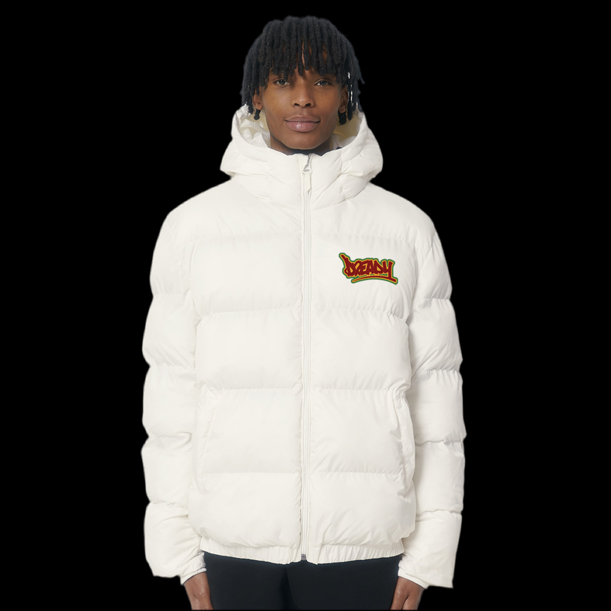 Dready Embroidered Logo Oversized Puffa Jacket. Puff Puff Give Collection