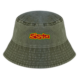 Dready Sista Word Embroidered Vintage Bucket Hat