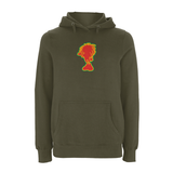 Sista large silhouette, embroidered pullover Hood