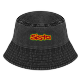 Dready Sista Word Embroidered Vintage Bucket Hat
