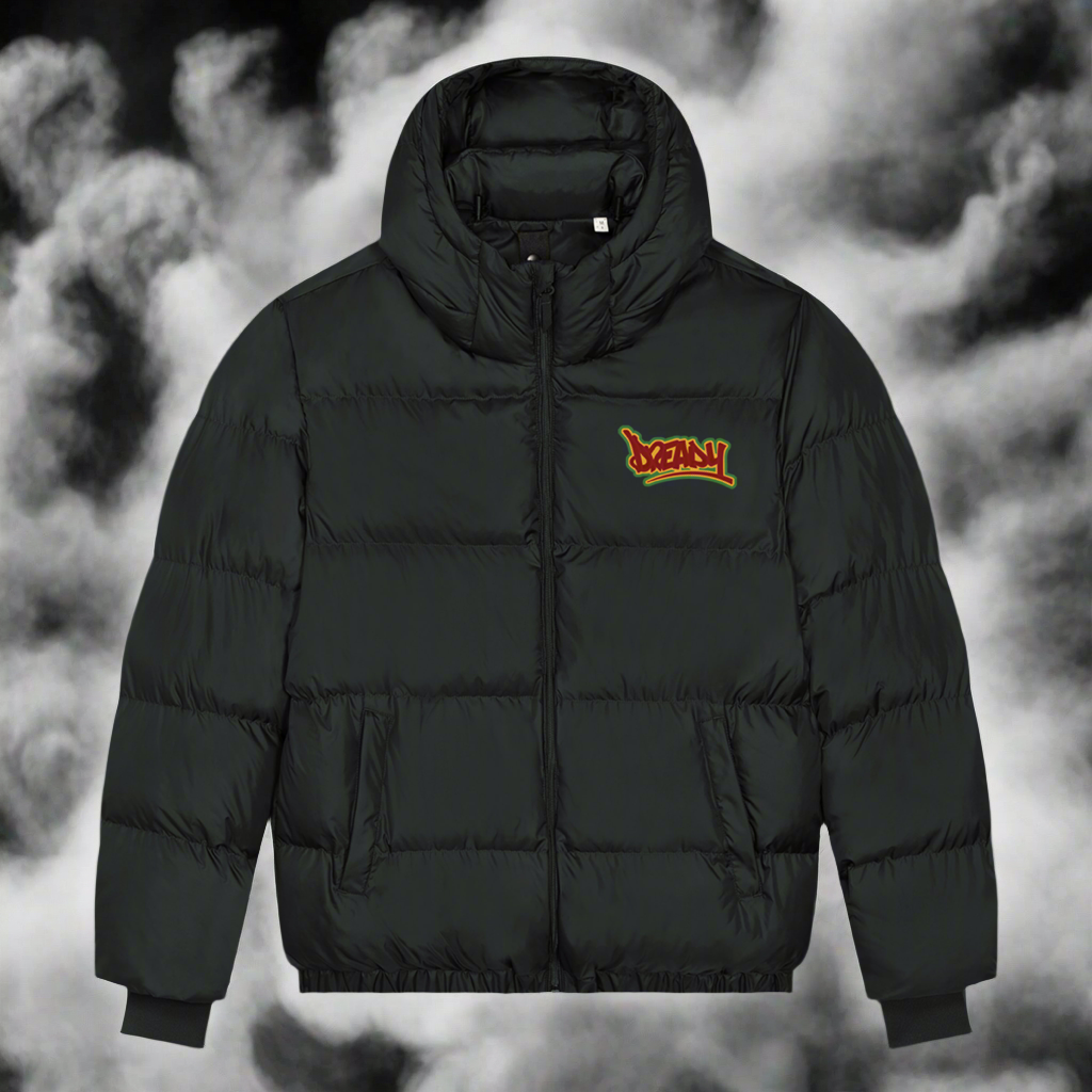 Dready Embroidered Logo Oversized Puffa Jacket. Puff Puff Give Collection