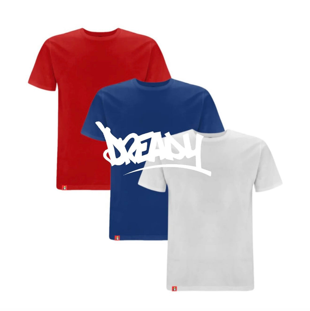 Royal blue red & white Same But Plain Tee - Size S-XL - Pack of 3