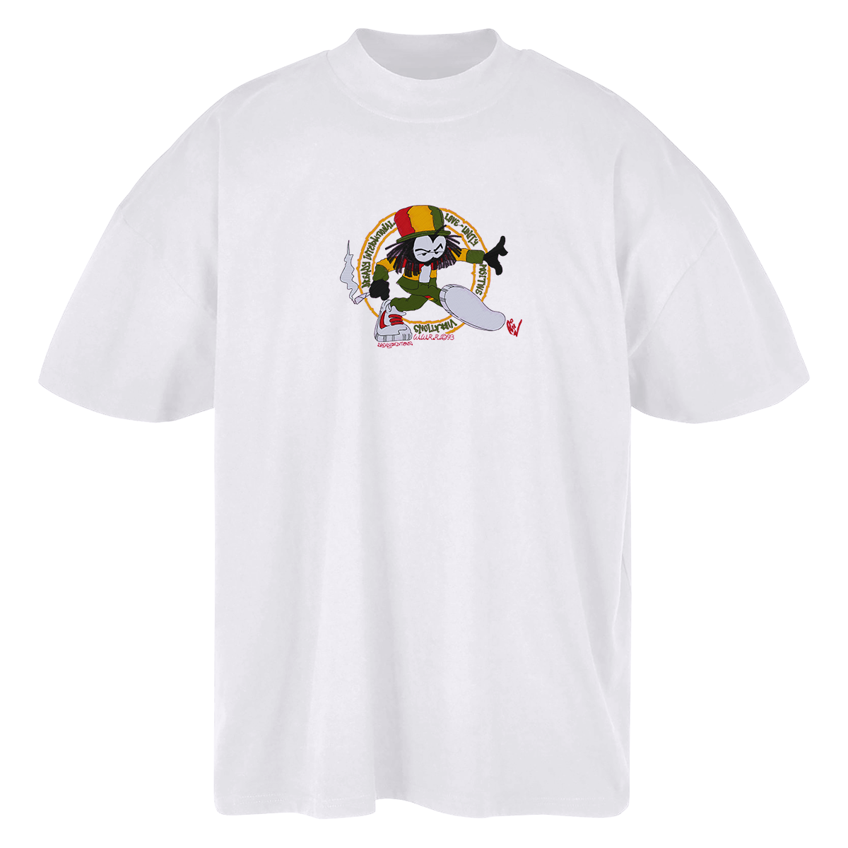 Dready Positive Vibrations Embroidered Oversized Premium T-Shirt