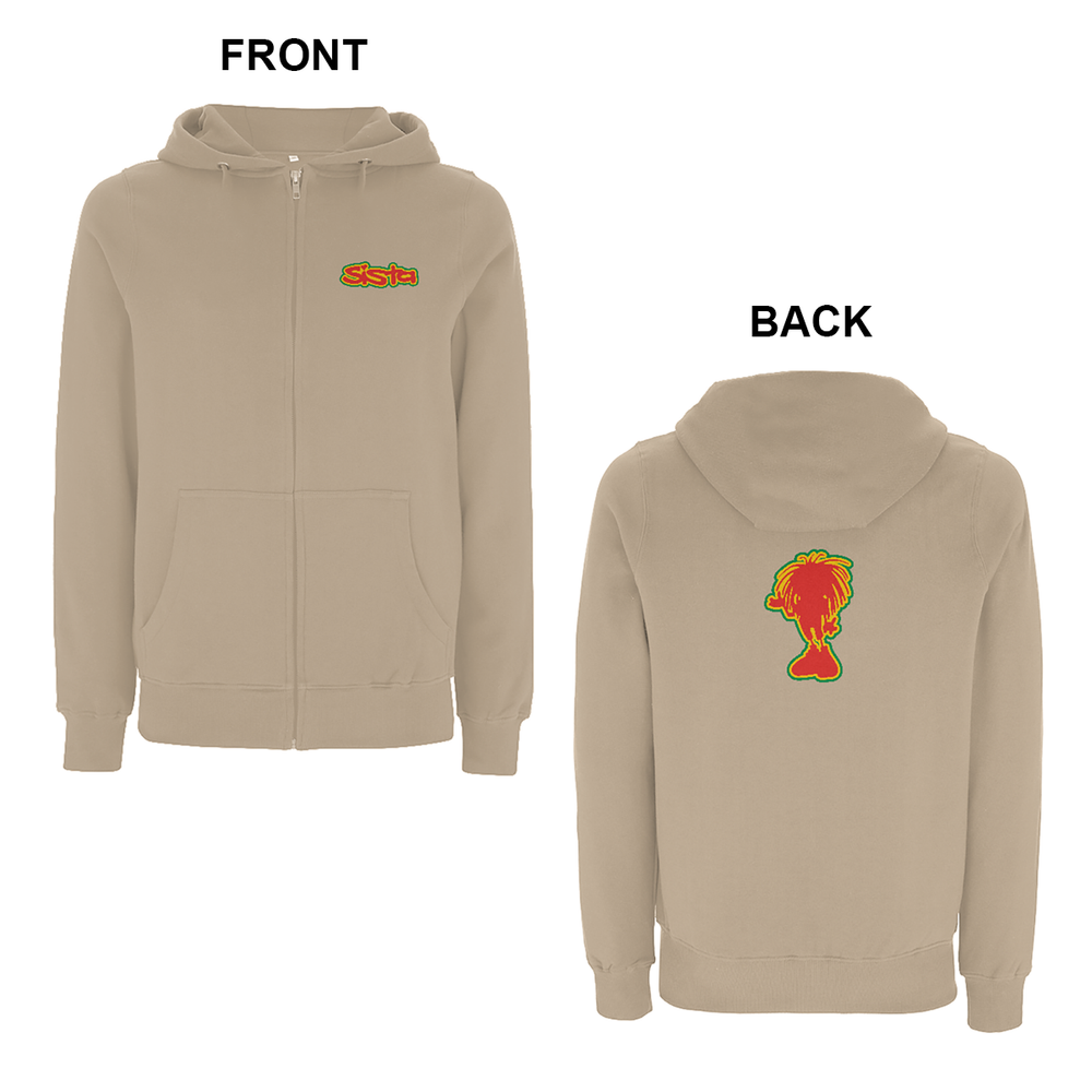 Sista front logo embroidered Zip hood silhouette embroidered back