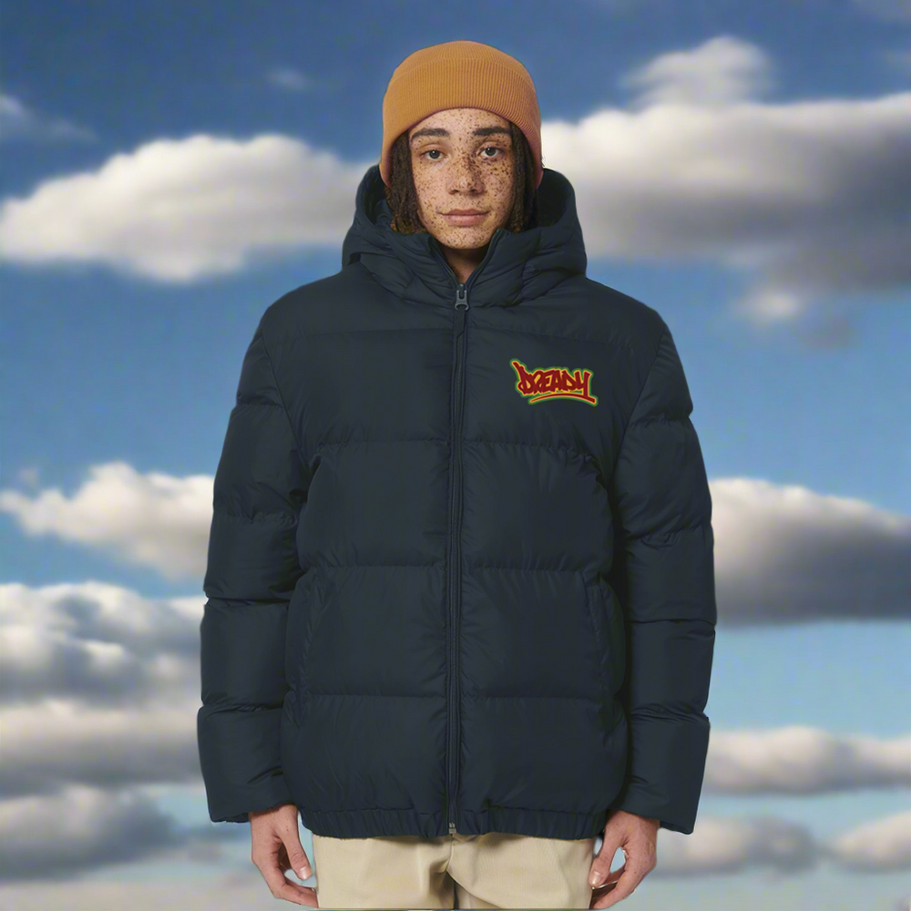 Dready Embroidered Logo Oversized Puffa Jacket. Puff Puff Give Collection