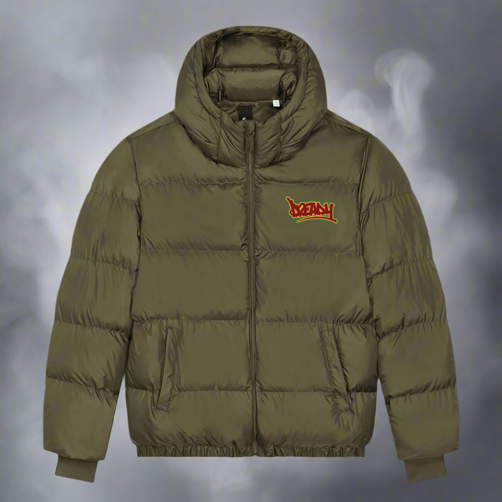 Dready Embroidered Logo Oversized Puffa Jacket. Puff Puff Give Collection