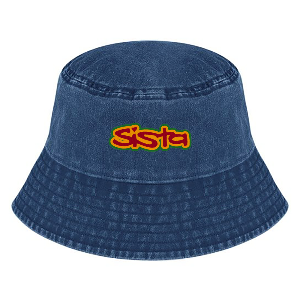 Dready Sista Word Embroidered Vintage Bucket Hat