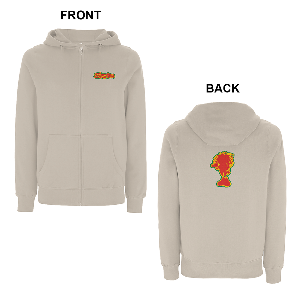 Sista front logo embroidered Zip hood silhouette embroidered back