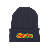 Sista Embroidered Logo Recycled Original Cuffed Fitted Beanie