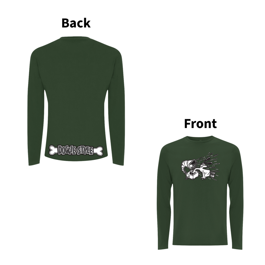 FUNKY DOG - DOGGIE STYLE  Front and Back Print Longsleeve T-shirt
