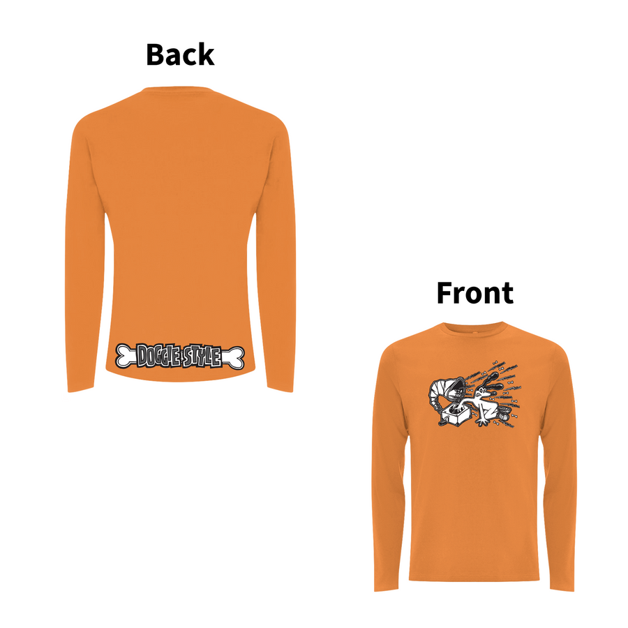 FUNKY DOG - DOGGIE STYLE  Front and Back Print Longsleeve T-shirt