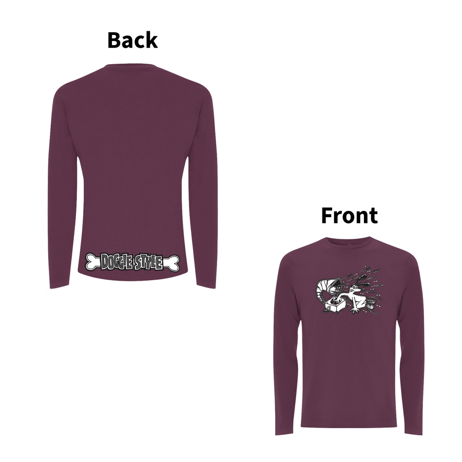 FUNKY DOG - DOGGIE STYLE  Front and Back Print Longsleeve T-shirt