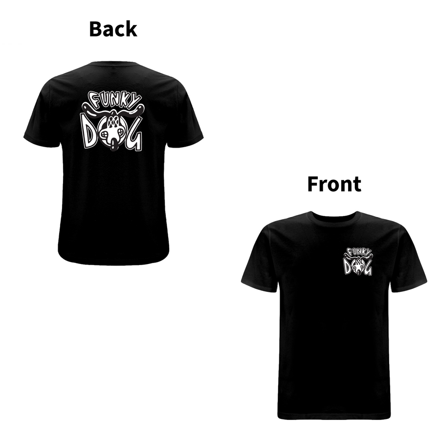 Funky Dog Logo T-Shirt - print foran og bagpå