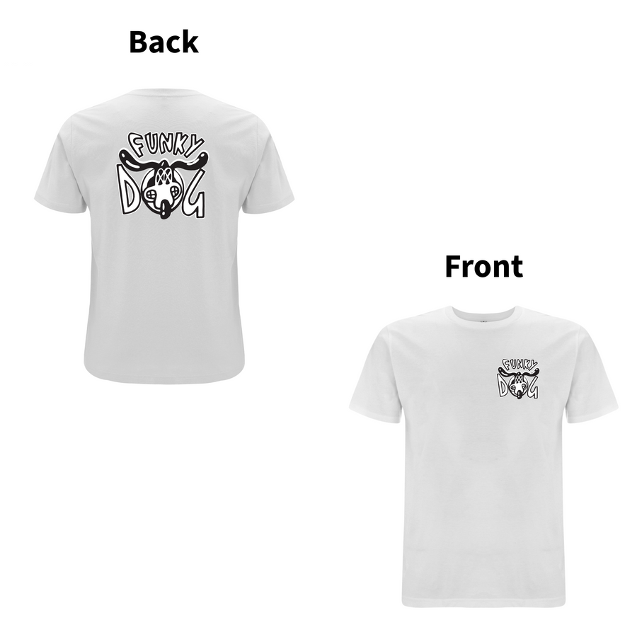 Funky Dog Logo T-Shirt - print foran og bagpå