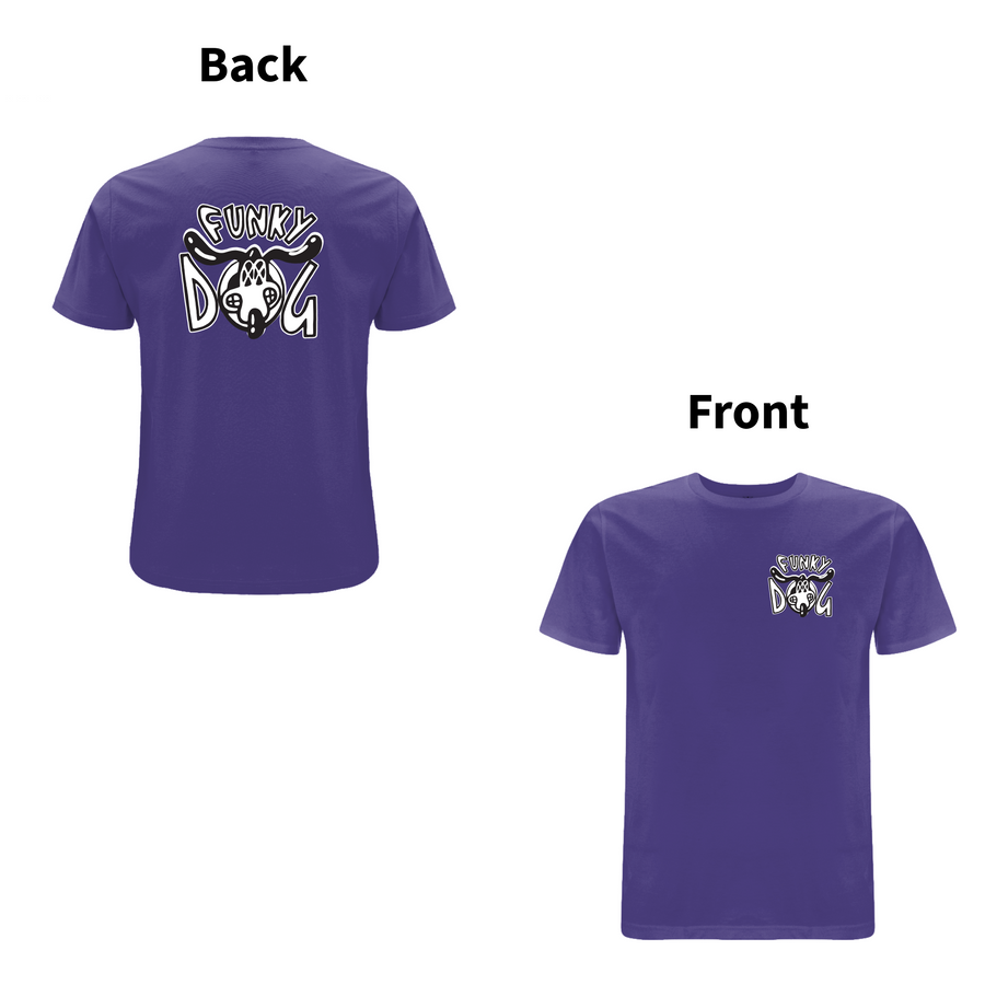 Funky Dog Logo T-Shirt - print foran og bagpå