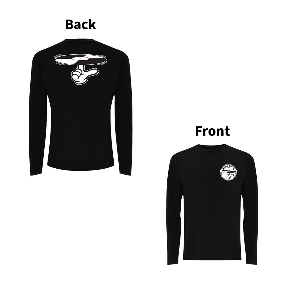 HANDSPUN  RECORDS  - 90's CLASSIC LOGO Front and Back Print Longsleeve T-shirt - A Have A Nice Day Brand.