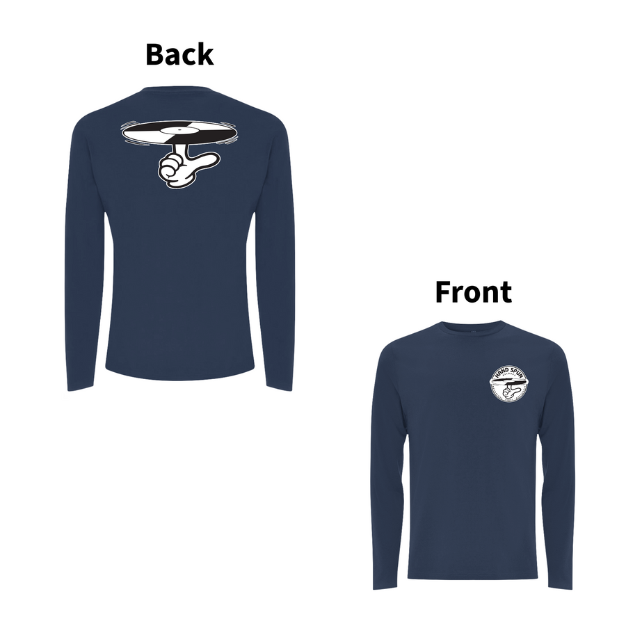 HANDSPUN  RECORDS  - 90's CLASSIC LOGO Front and Back Print Longsleeve T-shirt - A Have A Nice Day Brand.