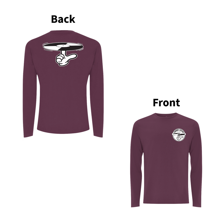 HANDSPUN  RECORDS  - 90's CLASSIC LOGO Front and Back Print Longsleeve T-shirt - A Have A Nice Day Brand.