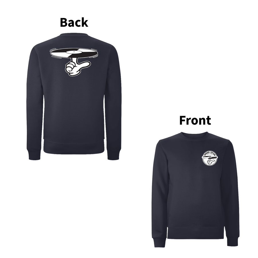 HANDSPUN  RECORDS  - 90's CLASSIC LOGO Front and Back Print Sweatshirt - A Have A Nice Day Brand.