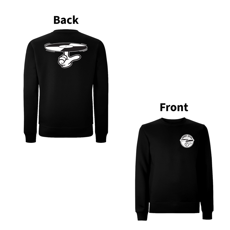 HANDSPUN  RECORDS  - 90's CLASSIC LOGO Front and Back Print Sweatshirt - A Have A Nice Day Brand.