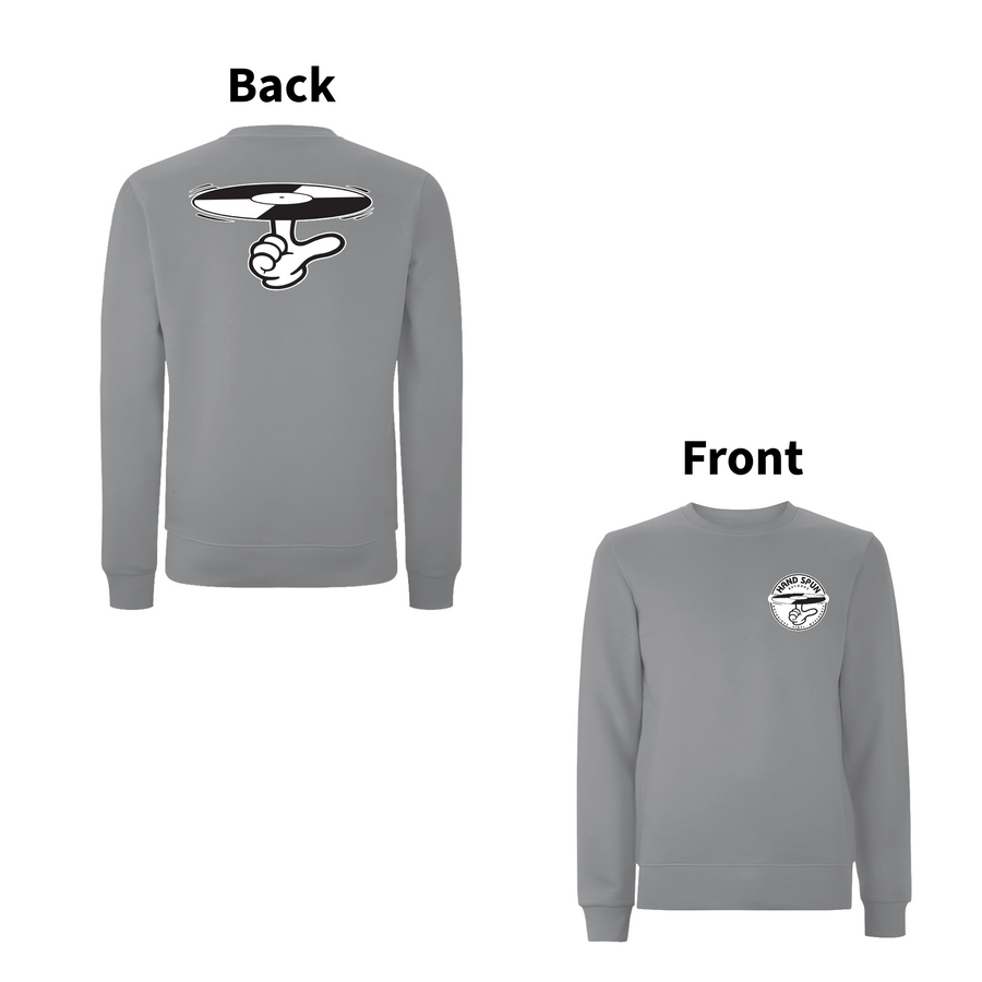 HANDSPUN  RECORDS  - 90's CLASSIC LOGO Front and Back Print Sweatshirt - A Have A Nice Day Brand.