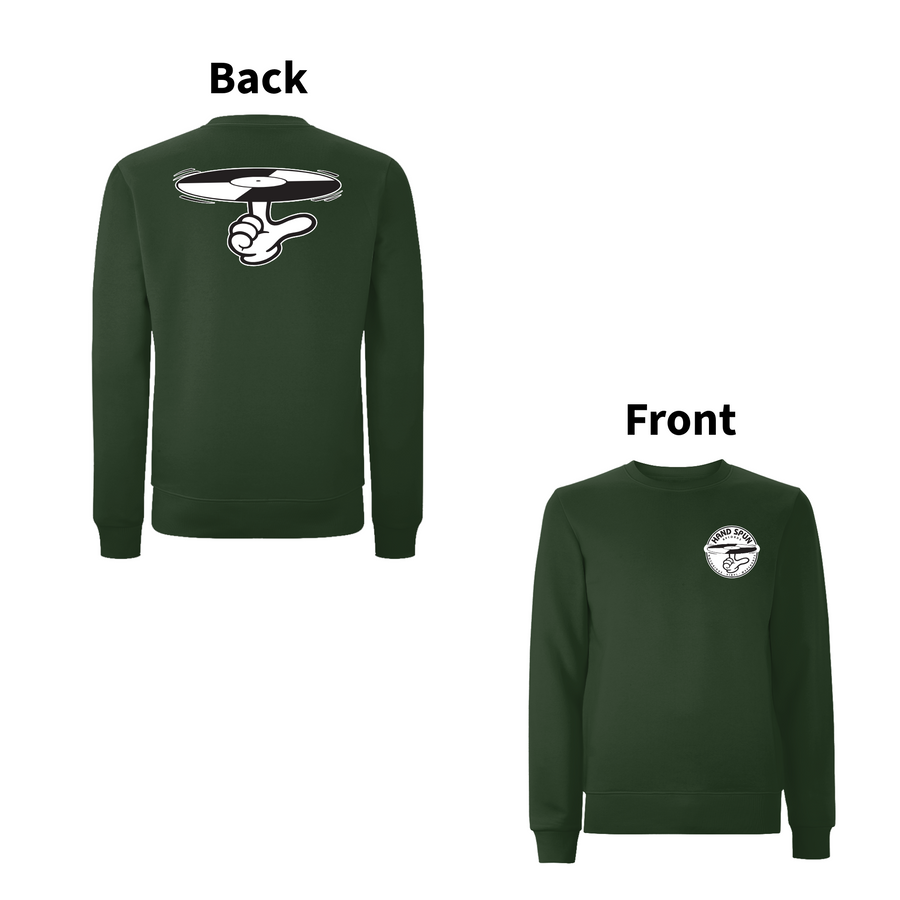 HANDSPUN  RECORDS  - 90's CLASSIC LOGO Front and Back Print Sweatshirt - A Have A Nice Day Brand.