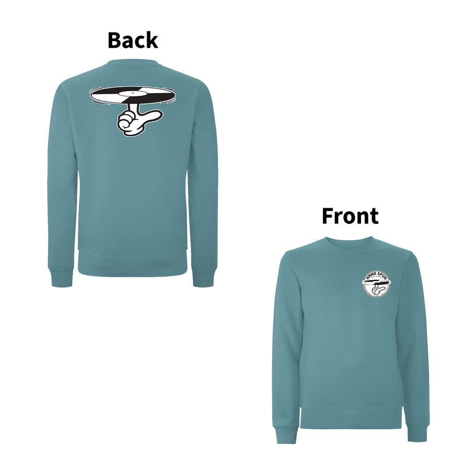 HANDSPUN  RECORDS  - 90's CLASSIC LOGO Front and Back Print Sweatshirt - A Have A Nice Day Brand.