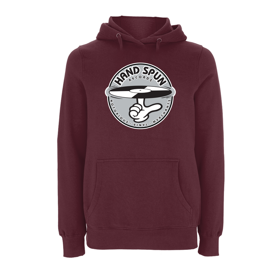 HANDSPUN RECORDS - Classic Front Print GREY Logo Hoodie