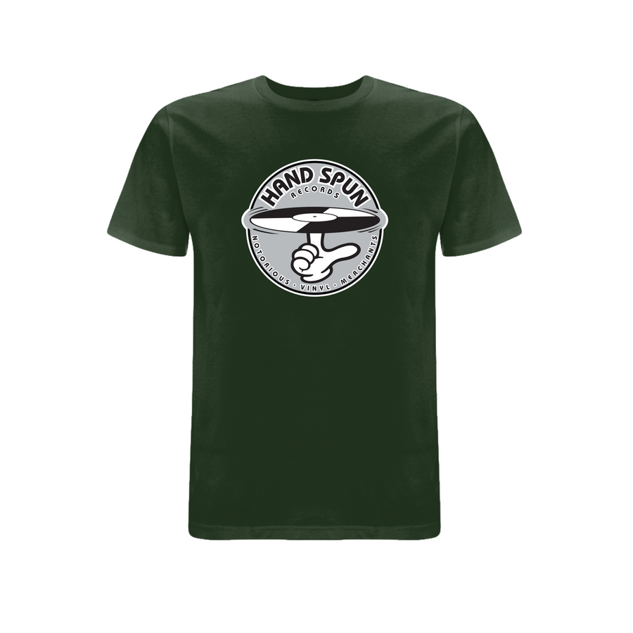 HANDSPUN RECORDS - Classic Front Print GREY Logo T-shirt