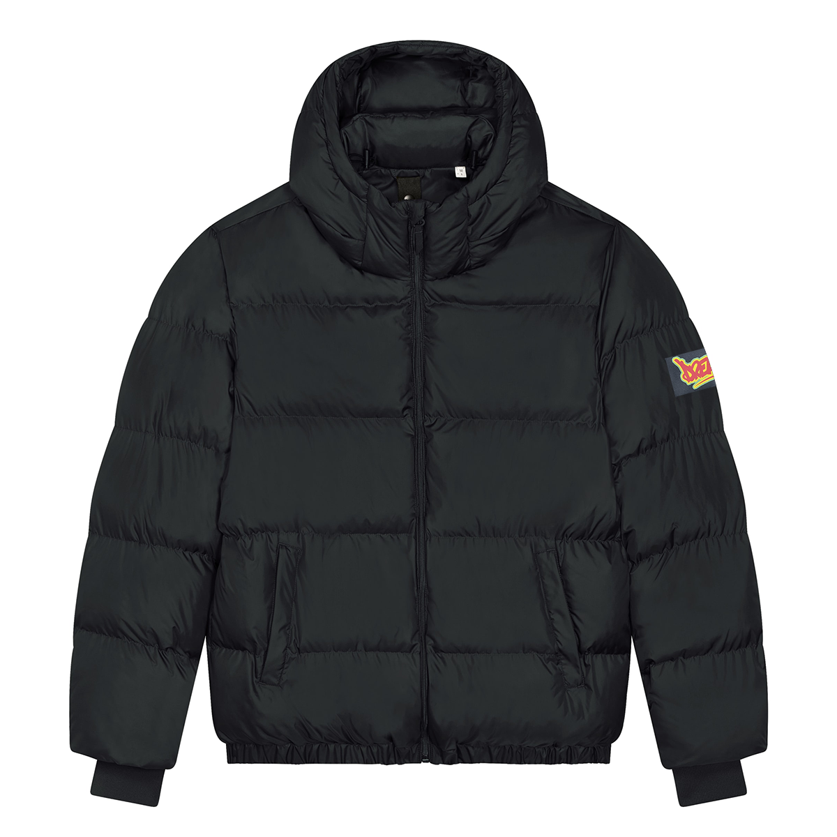 Dready Script Badge Oversized Puffa Jacket, Puff Puff Give Collection