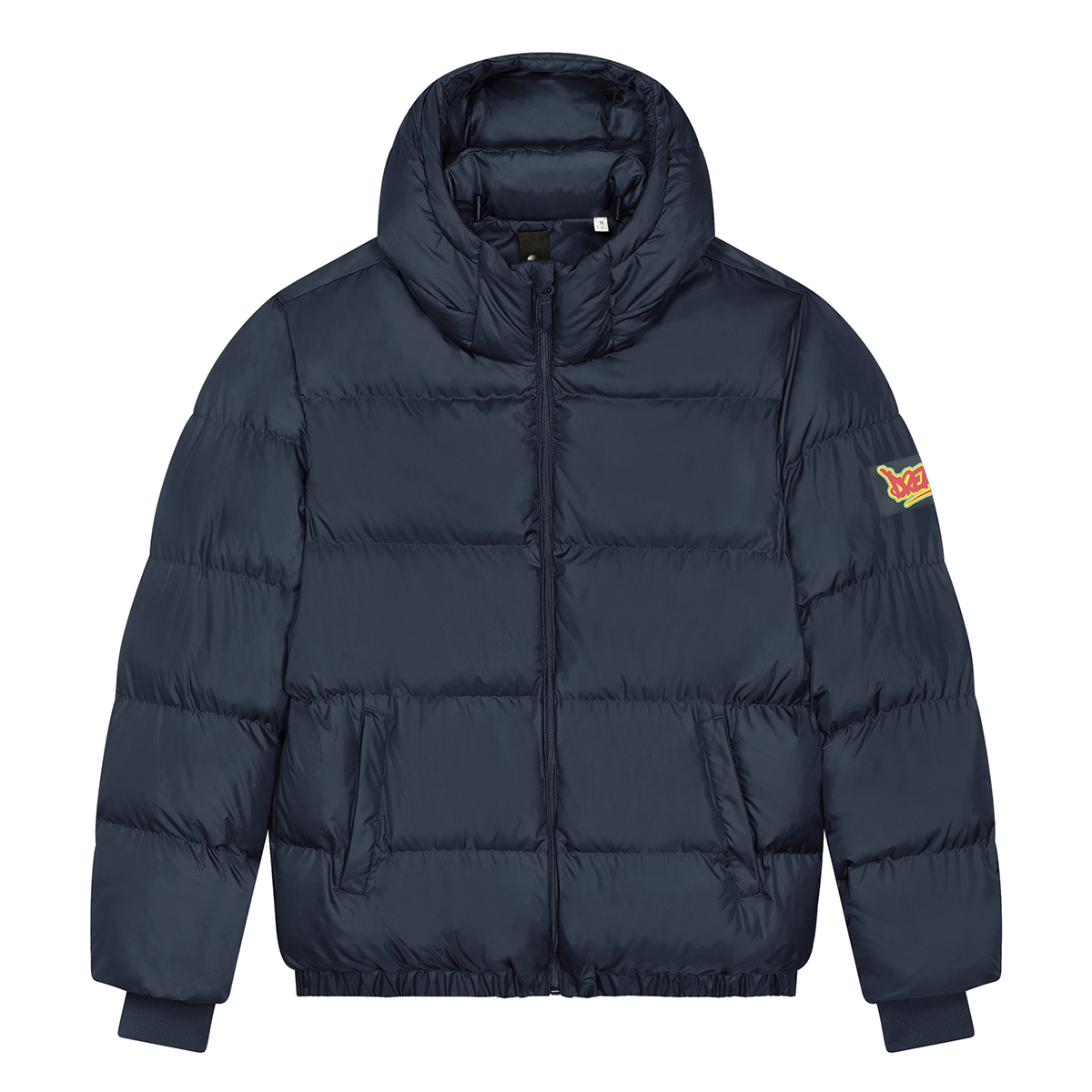Dready Script Badge Oversized Puffa Jacket, Puff Puff Give Collection