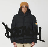 Dready Script Badge Oversized Puffa Jacket, Puff Puff Give Collection