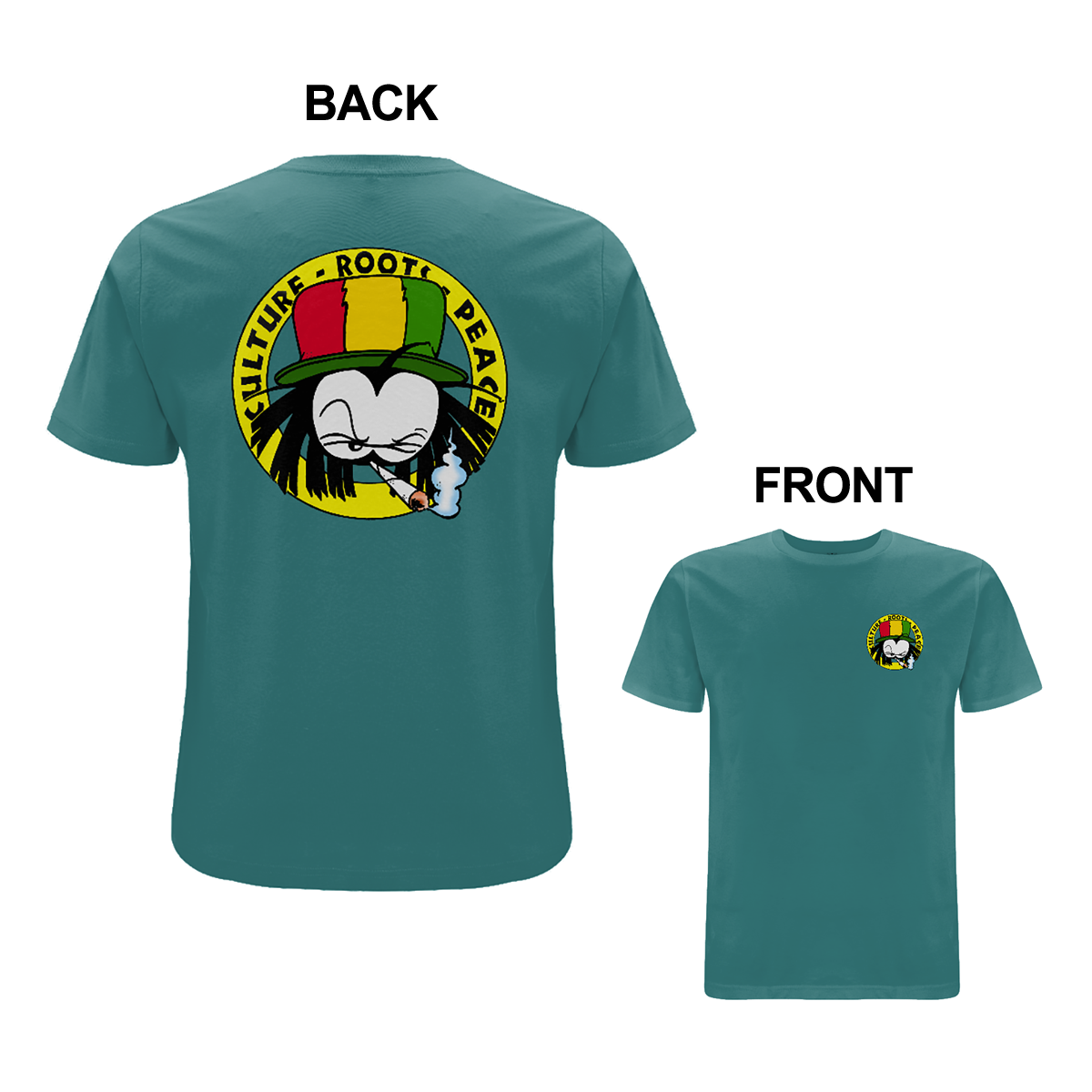 Dready 90s Crest Front and Back Print T-Shirt - Dready Original