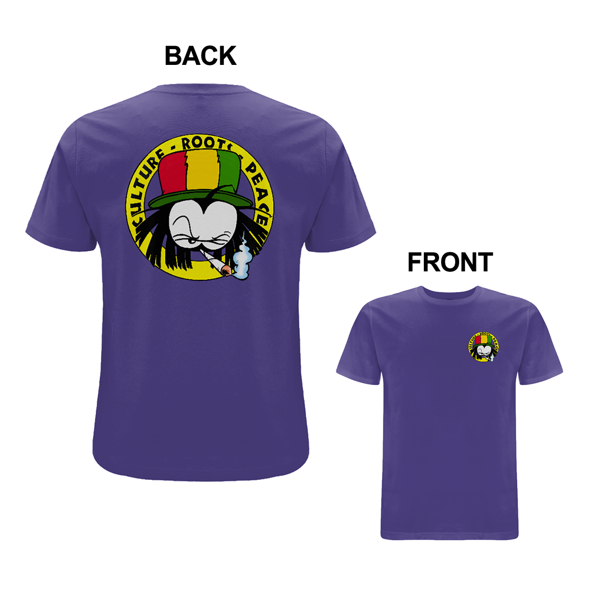 Dready 90s Crest Front and Back Print T-Shirt - Dready Original