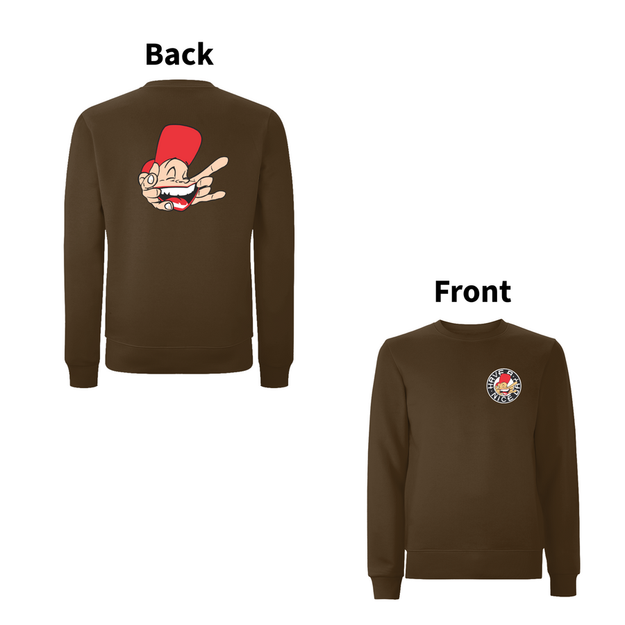 Have A Nice Day Sam The Man Sweat Shirt Front and Back Print