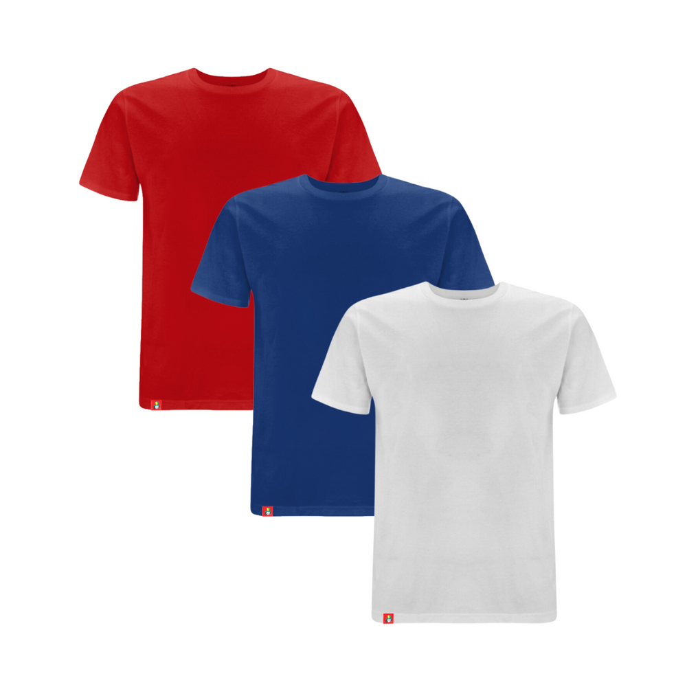 Royal blue red & white Same But Plain Tee - Size S-XL - Pack of 3